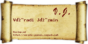 Váradi Jázmin névjegykártya